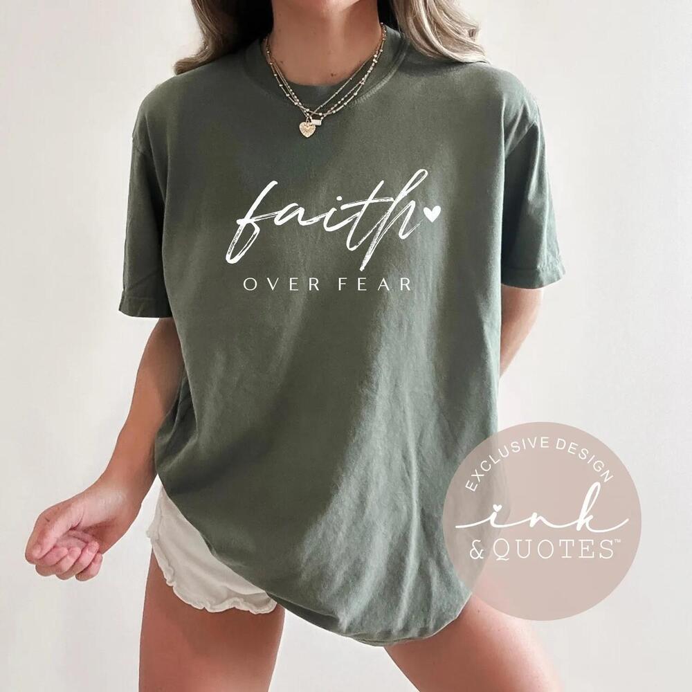 Faith Over Fear Shirt S, Christian Shirt, Easter Tee, Spring Shirt